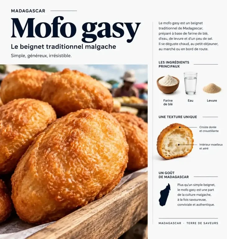 Mofo gasy, beignet typique de la cuisine de rue malgache