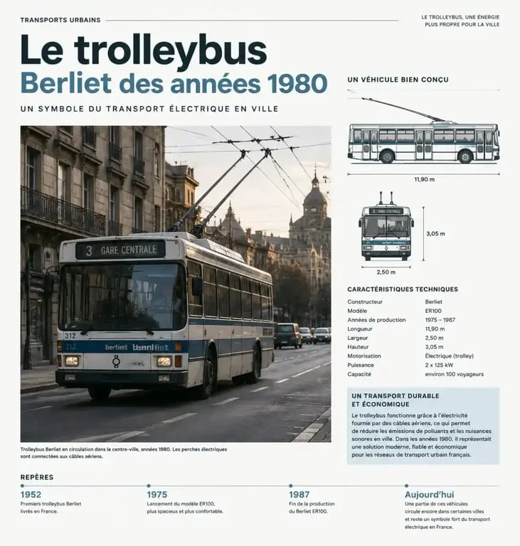 Trolleybus Marseille : ancien véhicule électrique du réseau urbain disparu en 2004